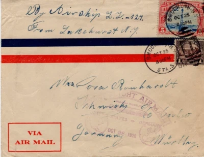 BROOKLIN 1928 - BUSTA VIAGGIATA VIA GRAF ZEPPELIN PER LA FRIEDRICHSHAIN GERMANIA - Immagine 1 di 2