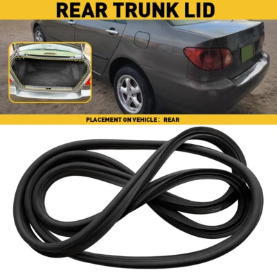 Weatherstrip Rear Trunk Lid Black Rubber For 2003-2008 Toyota Corolla Seal Strip - Image 1 of 4