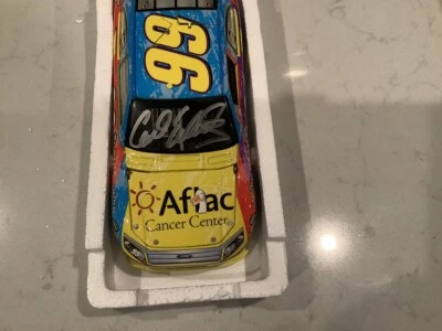 CARL EDWARDS AUTOGRAPHED 2009 FORD AFLAC CANCER CENTER DIECAST, CARD & HOF CARD - Image 1 of 4