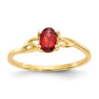 10K Yellow Gold Red Garnet January Birthstone Ring