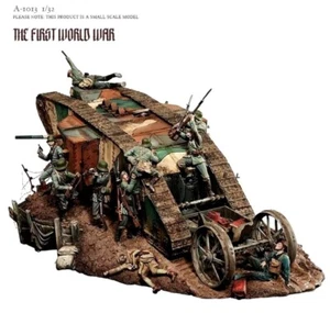 1/32 World War Soldiers Tank Platform Resin Figure Model Kit Unassembled Toy - Picture 1 of 6