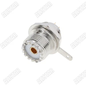 UHF SO239 Jack Female Bulkhead Nut Solder Cup Deck Clip Panel Mount RF Connector - Picture 1 of 5