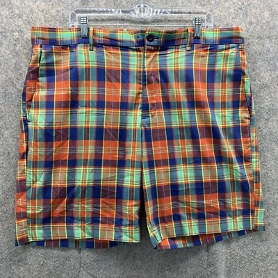 Pantalones Chinos Jack Nicklaus Hombres 38 Adultos Naranja Verde A Cuadros Exterior Raro Foto 1 de 4