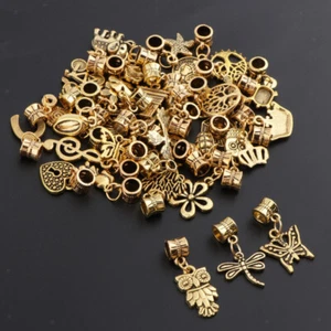40Pcs Antique Golden Charms DIY Pendentifs Fabrication de Bijoux Perles pour - Picture 1 of 12