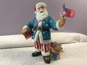 Lenox Christmas figurine Santa's American Spirit Drum & US Flag EX5224 - Picture 1 of 11