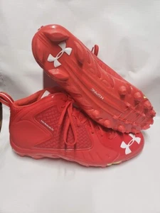 New Under Armour Team Spine Fierce Cleats Red 1270490-601 Mens Size 14 - Picture 1 of 5