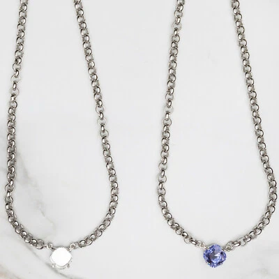 12mm Square | One Setting DIY Pendant Necklace Base | (#EN 210) - Image 1 of 2