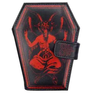 Kreepsville Baphomet Coffin Wallet Goth Satanic Sigil Devil Pentagram Goat WCBGR - Picture 1 of 3
