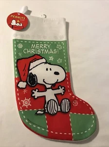 Peanuts Snoopy Stocking Merry Christmas 16" Long, Arms Out Santa Hat Kurt Adler - Picture 1 of 11