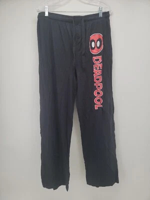 Mens Marvel Deadpool Sleep Pants Size L Black Red - Image 1 of 4
