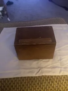 Vintage Wooden Recipe Box with Blank Recipe Cards 4.5” Tall, 7” Wide - Picture 1 of 10