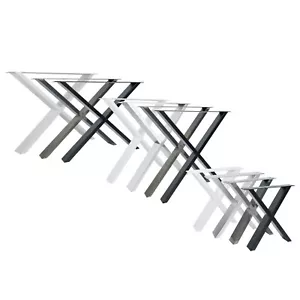 2x Design Tischkufen Bankkufen Möbelkufen X-FORM Tischgestell Esstisch Schwarz - Bild 1 von 52