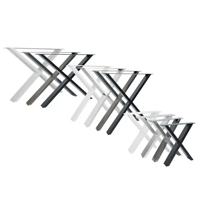 2x Design Tischkufen Bankkufen Möbelkufen X-FORM Tischgestell Esstisch Schwarz - Bild 1 von 4
