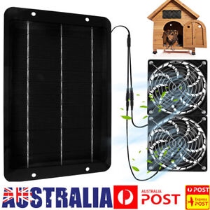 12V 40W Solar Power Panel Dual Exhaust Roof Attic Fan Air Ventilation Van Pet AU