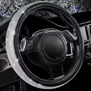 Cute Bling Steering Wheel Cover Women & Girls with Sparkly Diamond 14.5 - 15" - Foto 1 di 6