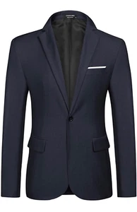 NEW Mens Blazer Sport Coats Casual Slim Fit Suit Jacket 1 Button 3X - Picture 1 of 4