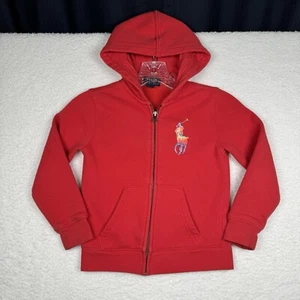 Polo Ralph Lauren Full Zip Hoodie Red - Tie Dye Big Pony - Youth Kids 5 - Picture 1 of 11