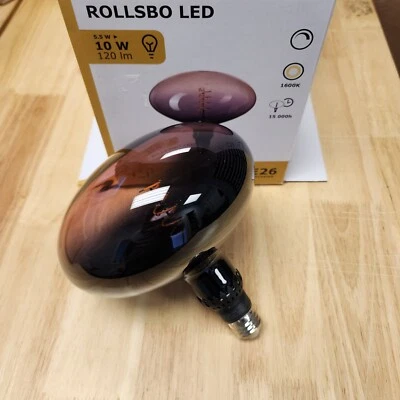 Ikea ROLLSBO LED Bulb Retro Edison Ellipse - Dark Purple Clear Glass 7" 120lm - Image 1 of 2