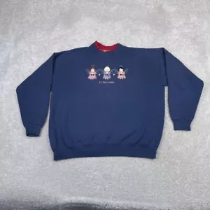 VINTAGE Morning Sun Sweatshirt Womens Large Blue Angels God Bless America Granny - Picture 1 of 9