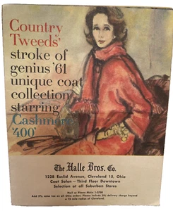 Halle Bros Co Vintage Adv Broschüre 1961 Rene' R Bouche Künstler Frauen Mäntel - Bild 1 von 6