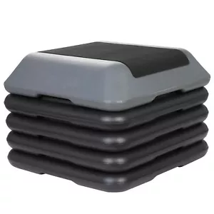 16'' Adjustable Exercise Aerobic Step Fitness Stepper W/Risers Home 4" - 12" - Picture 1 of 23