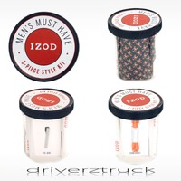 IZOD Men's 3pc SET LOBSTER Print NAVY TIE & ORANGE Shoelaces & SILVER TIE BAR