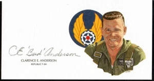 CE Bud Anderson Hand Signed Cut Signature GOE Lithograph WWII Ace 1997 - Picture 1 of 1