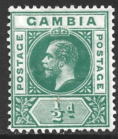 Gambia, Scott #70, 1/2p King George V, Wmk 3, MLH Cover