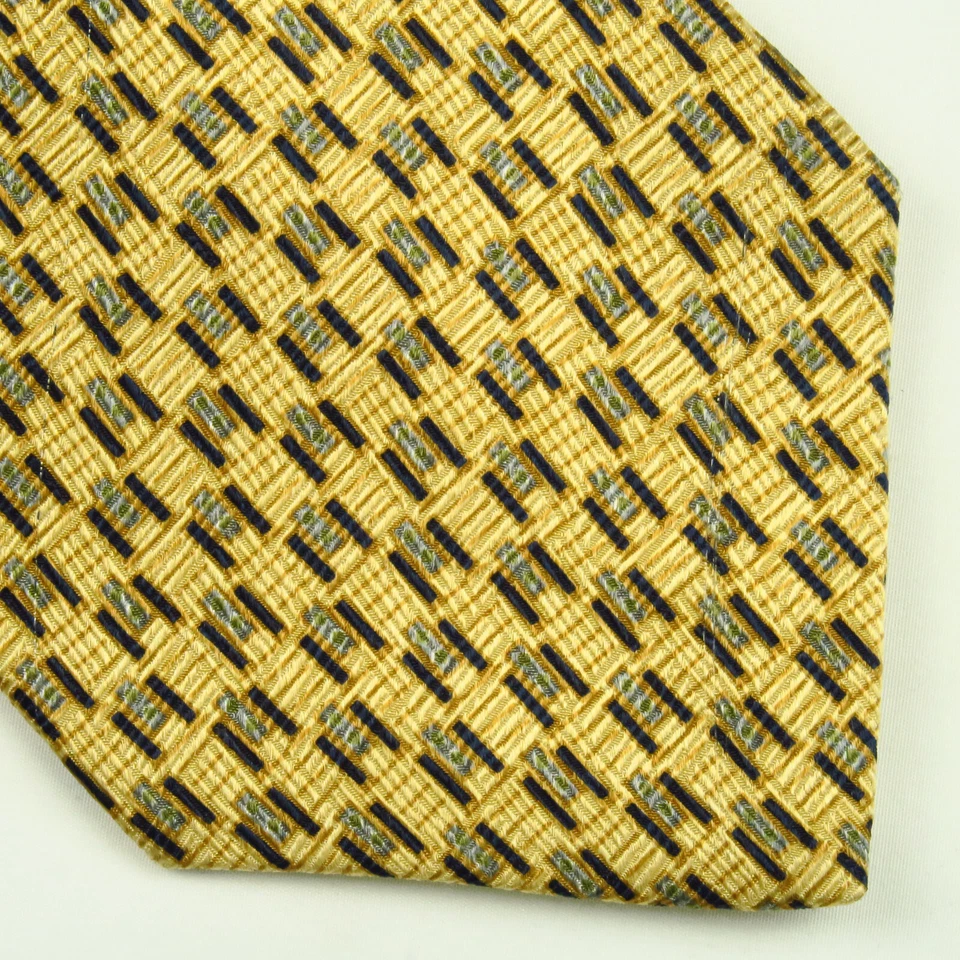 NEO Bill Blass Para Hombres Dorado Micro Foulard Patrón 58"x4" Amarillo Clásico  Foto 1 de 4