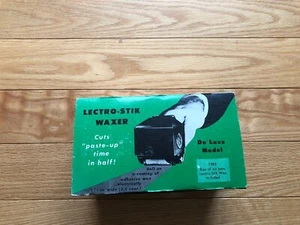Adhesivo encerador Lectro-Stik vintage para artes gráficas PasteUp con caja abierta de cera - Imagen 1 de 7