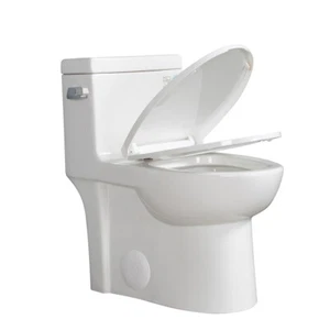 1/1.6 GPF Dual Flush Toilet Water-Saving Toilet w/Soft-Close Seat for Bathroom - Picture 1 of 54