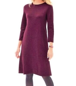 J. Jill Shift Dress Ponte Knit Burgundy Black Diamond 3/4 Sleeve Size XS - Picture 1 of 9