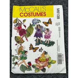 McCalls M6138 Girls Fairy Pixie Wings Costume Size 2-3-4-5 FF - Picture 1 of 4