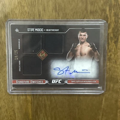 Stipe Miocic 2017 Museum Collection Signature Swatches Triple Relic Auto /25 - Image 1 of 2