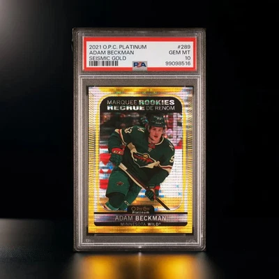 2021 UPPER DECK O-PEE-CHEE PLATINUM ADAM BECKMAN 289 SEISMIC GOLD PSA GEM MT 10 - Image 1 of 2