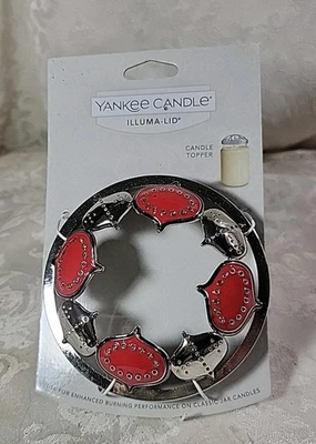 Yankee Candle adorno escandinavo Illuma - tapa en rojo y plata - nuevo con etiquetas  Foto 1 de 4