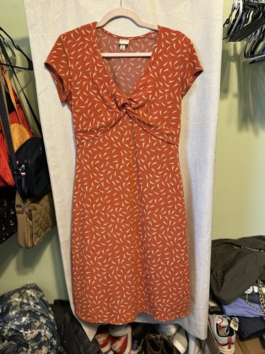 VETEMENTS MERONA Abito avvolgente con stampa arancione manica corta M