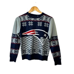 NFL Team Apparel New England PATRIOTS Blue & Gray Sweater Youth Medium 10/12 - Picture 1 of 3