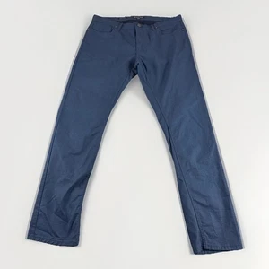 Michael Kors Parker Slim Fit Hose Herren 33x30 Blau Geometrisch Commuter Chino AOP - Bild 1 von 8