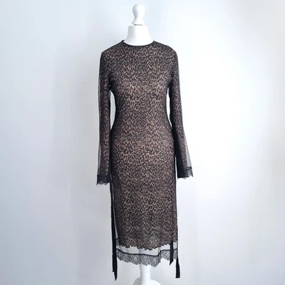 AllSaints Dress Leopard Print Tulle Kiara Linleo Party Long Sleeves Grunge Small — 第 1/4 张图片