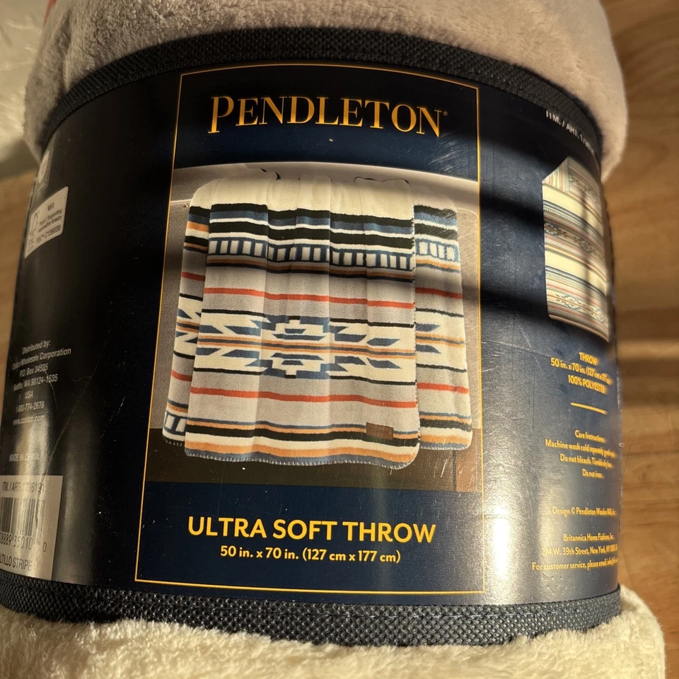 PENDLETON Saltillo Stripe Throw Blanket 50"x70" Southwestern Luxurious Soft