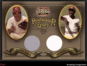 2003 Fleer Fall Classics Glory Joe Morgan & Johnny Bench DUAL GAME-USED JERSEY - Picture 1 of 2