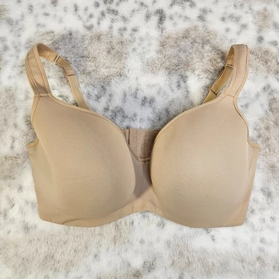 Cacique Bra 38DDD Beige/Nude Smooth Lightly Lined Balconette Underwire Support - Image 1 of 4