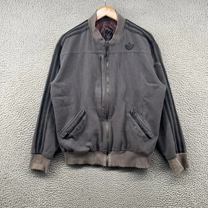 Vintage Adidas Track Jacket Mens Medium Grey Gioia Sample Firebird Trefoil Zip - Picture 1 of 15