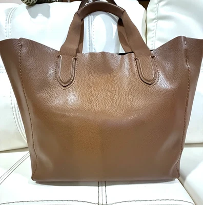 Bolso de hombro Coach grande Derby Saddle marrón guijarros cuero suave F59818 Foto 1 de 4