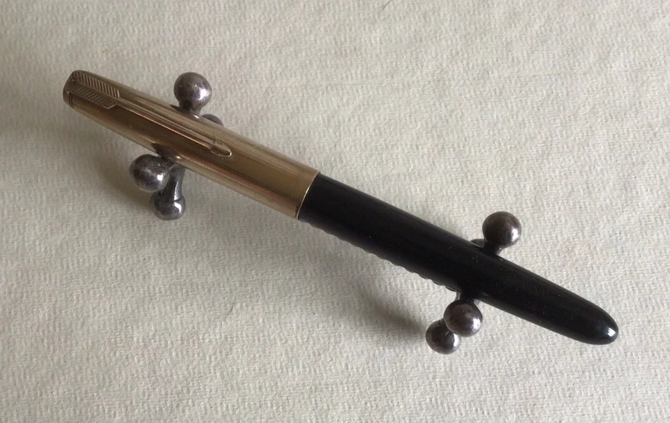 Parker 51 Aerometric Fountain Pen black 1/10 12ct Gold rolled cap - Image 1 of 4