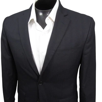 Banana Republic Sport Coat 38 R Solid Navy Blue Blazer Two Button Single Vent - Image 1 of 4