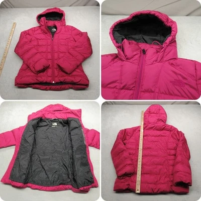Chaqueta The North Face Down Mujer Mediana Frambuesa Con Capucha Gruesa Acolchada Puffer Foto 1 de 4