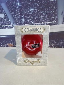 Vtg Marty Stuart Horseshoe Red Christmas Glass Ornament Topperscot USA Arlene - Picture 1 of 9