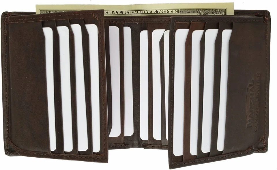 Cartera de cuero hipster con estuche para tarjetas de crédito de negocios plegable #2192CF Foto 1 de 4